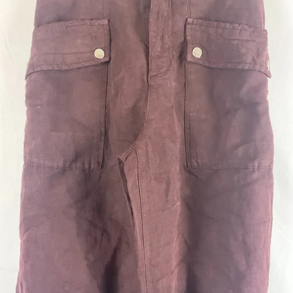 AllSaints Val Trouser Jogger Cargo Pants US 0 Reddish-Brown Snap Pockets